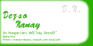 dezso nanay business card